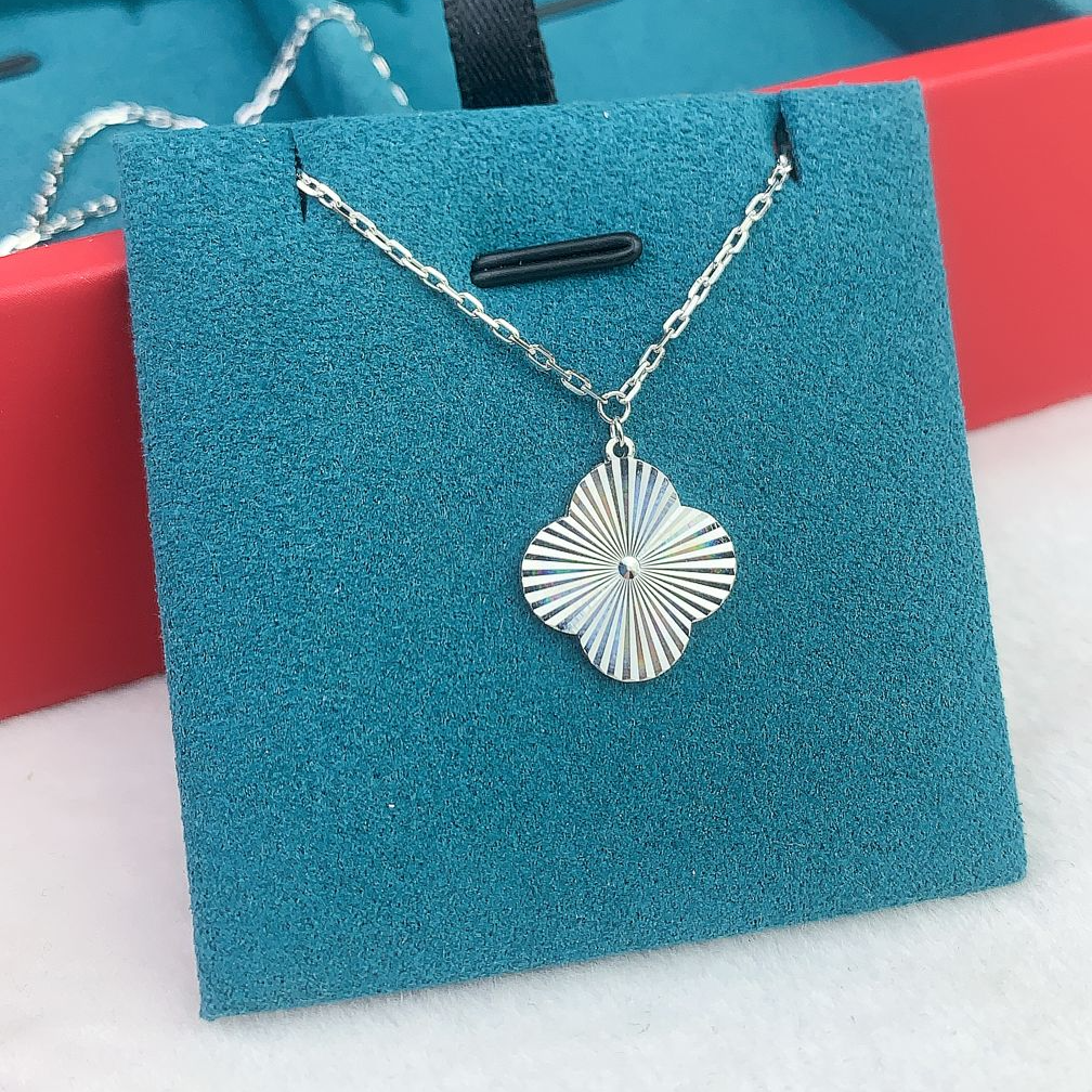 铂金素金四叶套链