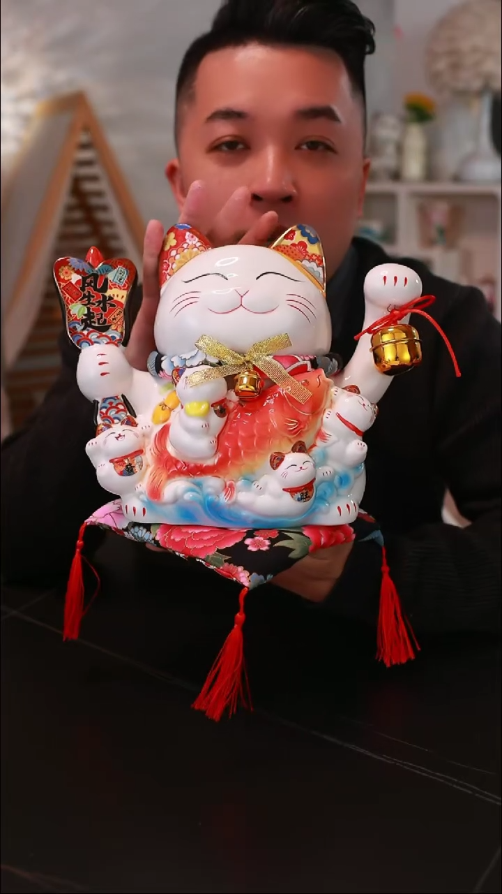 【闪购商品】`11寸风生水起招财猫<E602>