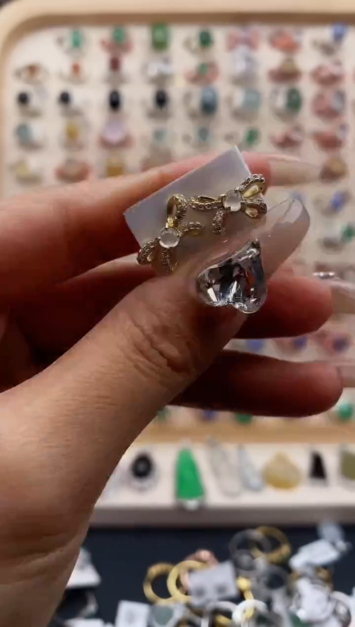 【闪购商品】翡翠戒指银S925镶嵌缅甸天然A货翡翠222  5+