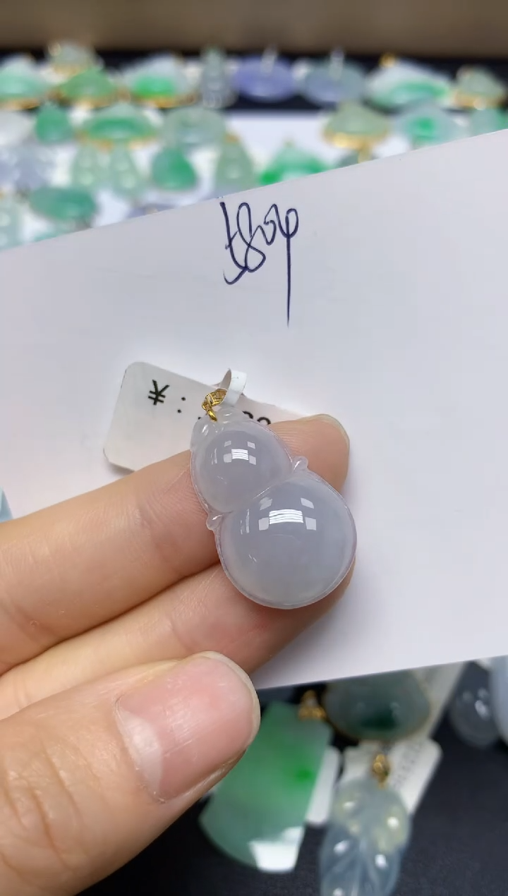 【闪购商品】翡翠挂件18K金镶嵌 天然翡翠A货