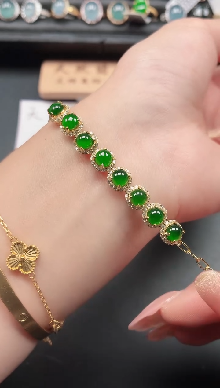 银S925镶嵌戒指翡翠111