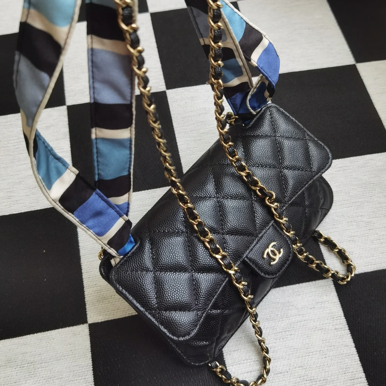 99新 Chanel/香奈儿 7138|香奈儿霓虹二合一单肩包购物袋