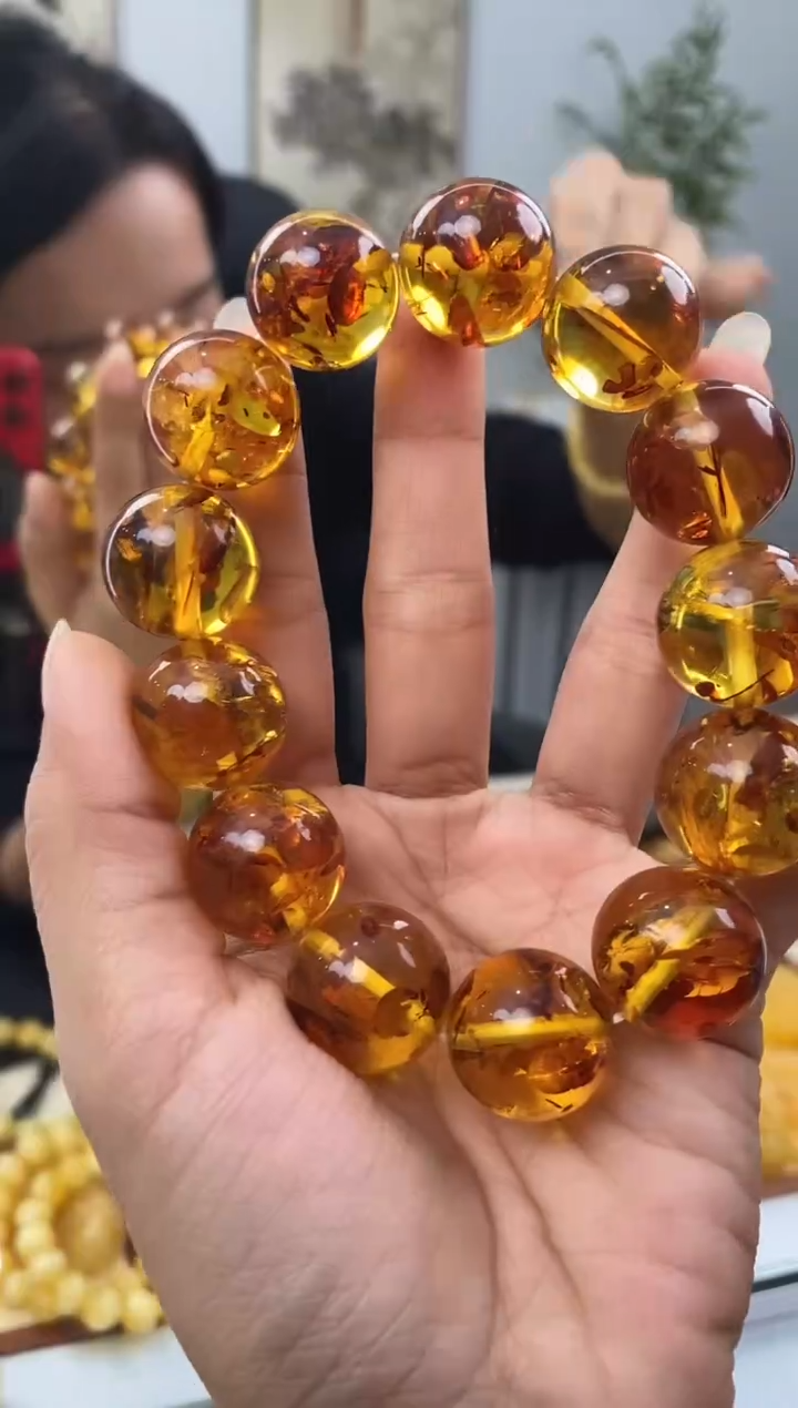 【闪购商品】琥珀裸石未镶嵌天然琥珀蜜蜡大手串
