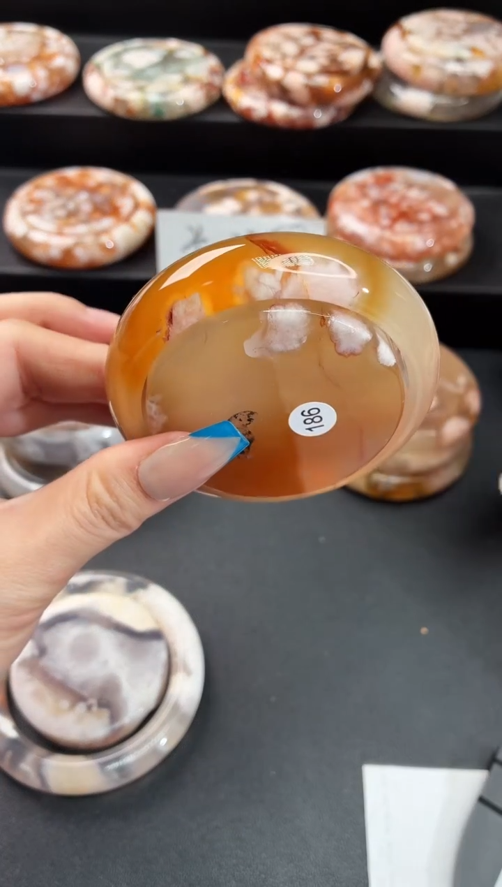 手镯玛瑙/玉髓未镶嵌石英质玉57圈56/57带(赠送镯心)