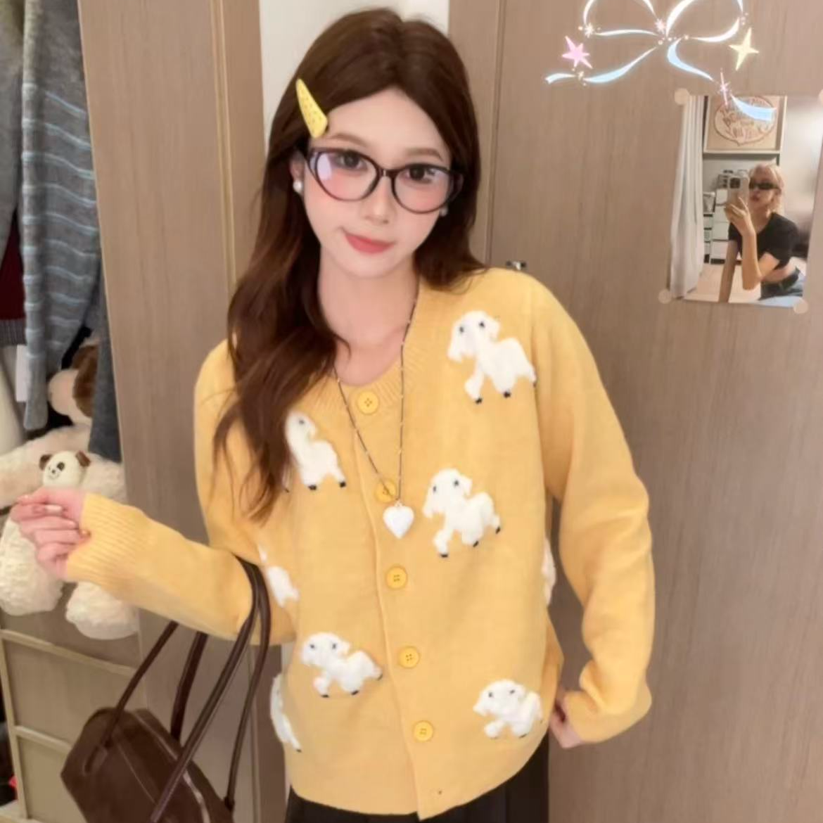 提花毛衣开衫女冬季2025新款洋气减龄气质针织上衣G7294