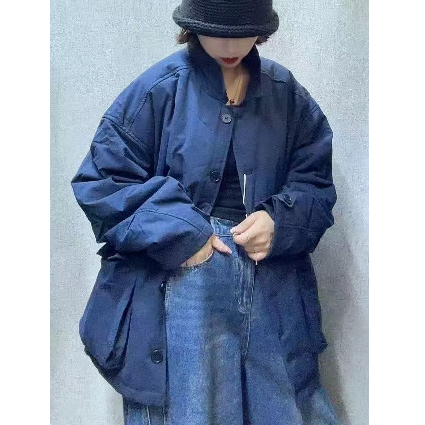 053宽松版棉衣棉服穿90-160斤 深灰 浅灰 深蓝