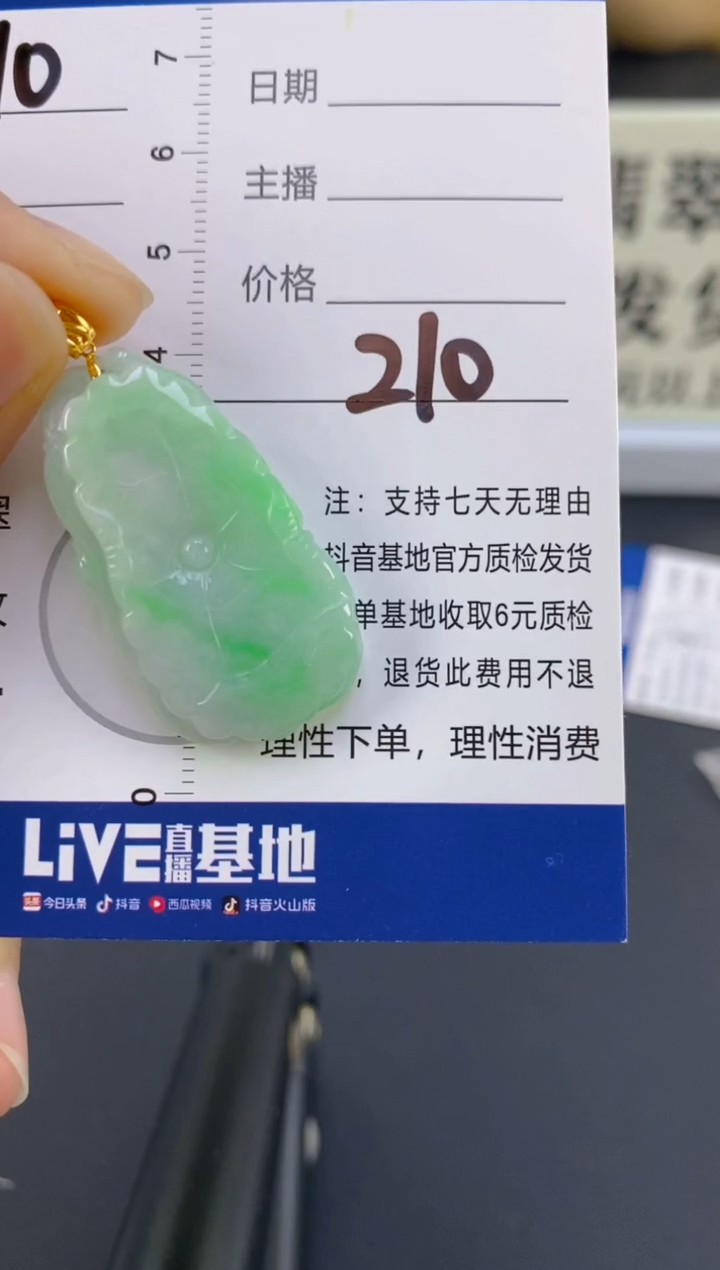 【闪购商品】翡翠颈饰18K金镶嵌天然A货翡翠