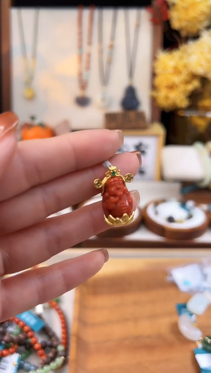 【闪购商品】南红玛瑙吊坠银S925镶嵌@@C921C015954