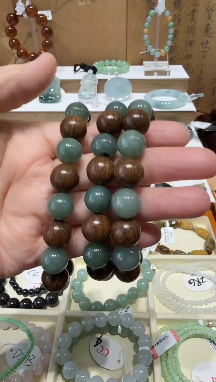 未镶嵌挂件翡翠A货翡翠多样性木隔珠手串一件