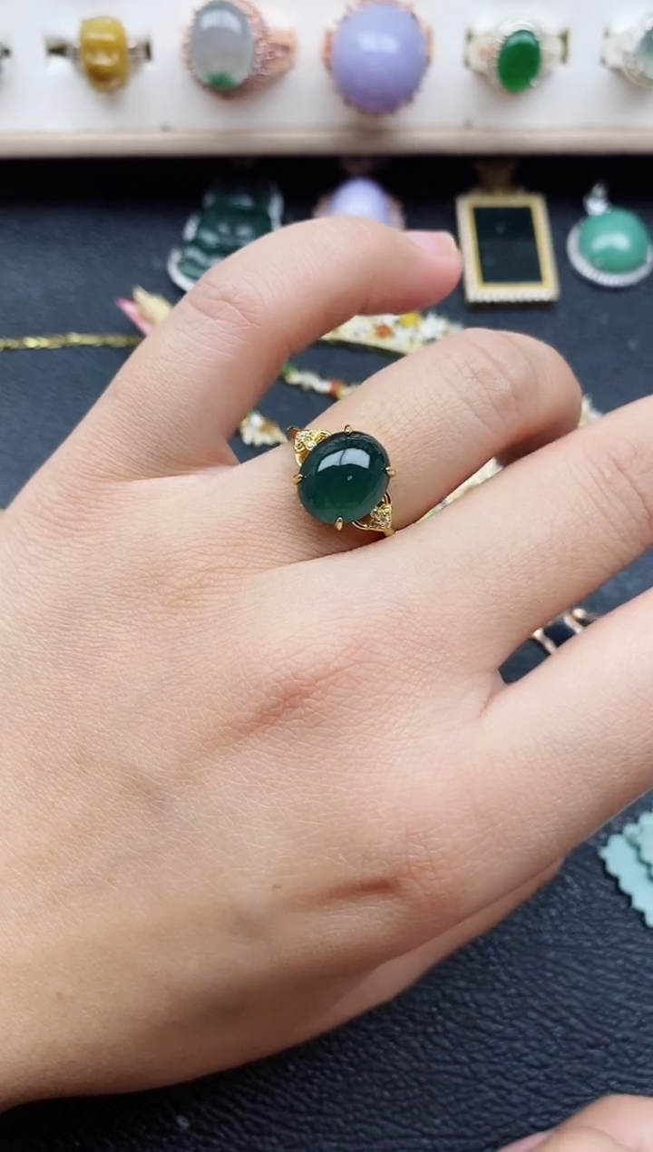 【闪购商品】翡翠戒指银S925镶嵌11111