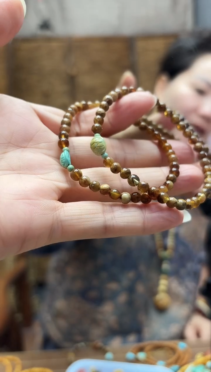 蜜蜡颈饰未镶嵌 多样性发一件设计款