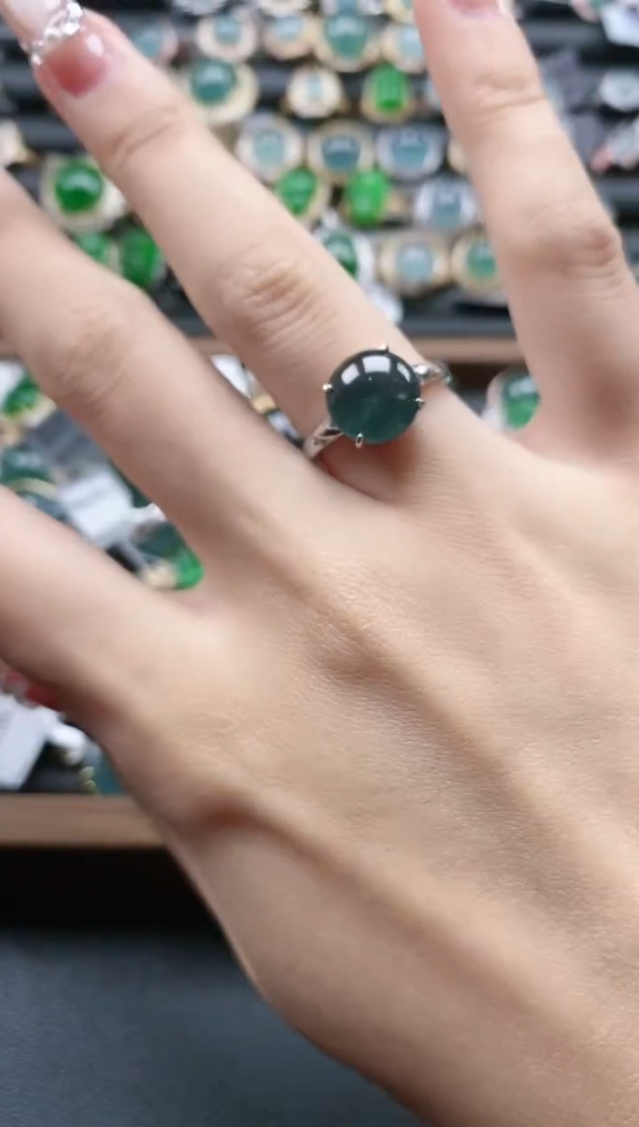 【闪购商品】翡翠戒指银S925镶嵌41151