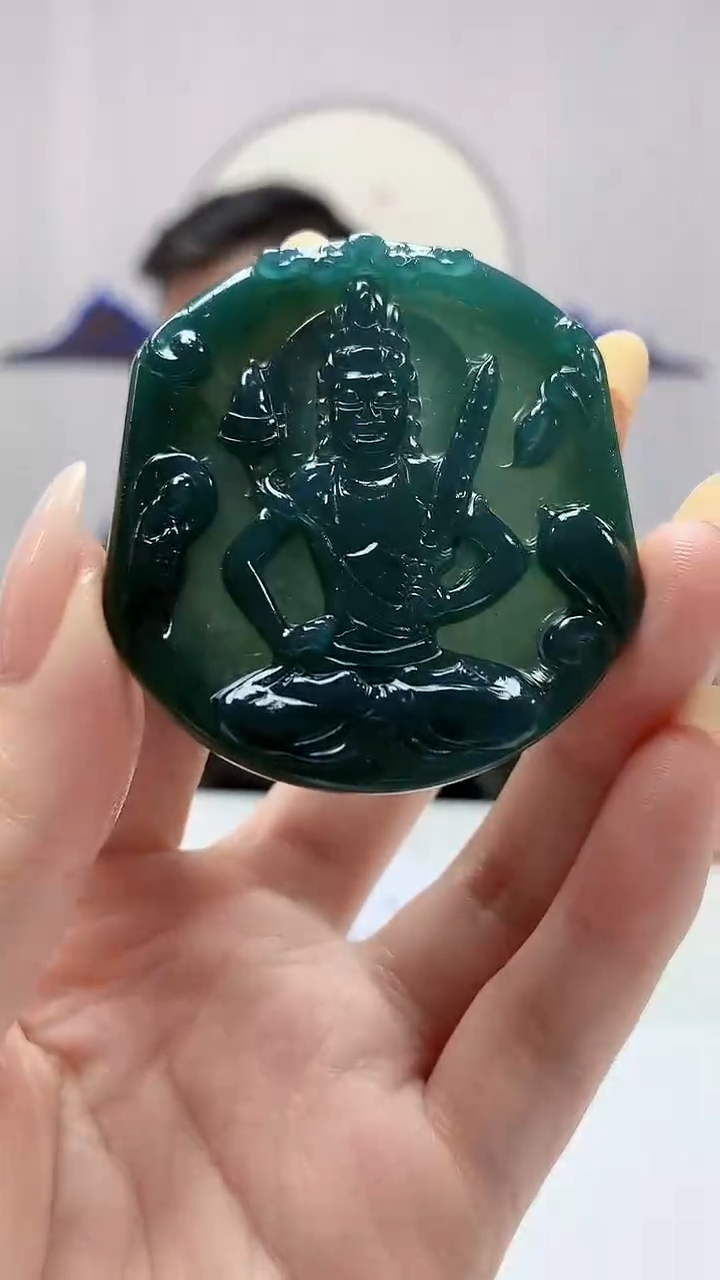 【闪购商品】定制翡翠未镶嵌5152DD-毛货挂件94