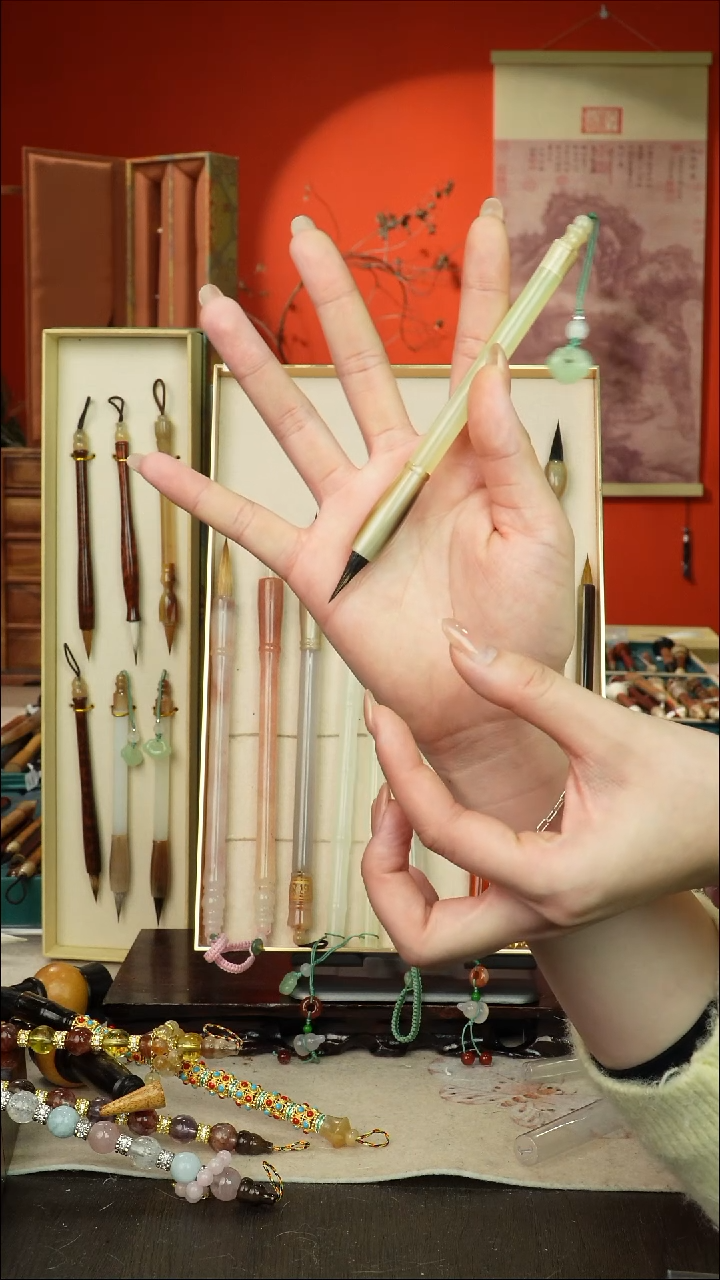 268号闪孤品高货毛笔链接 清水试笔 蘸墨不退