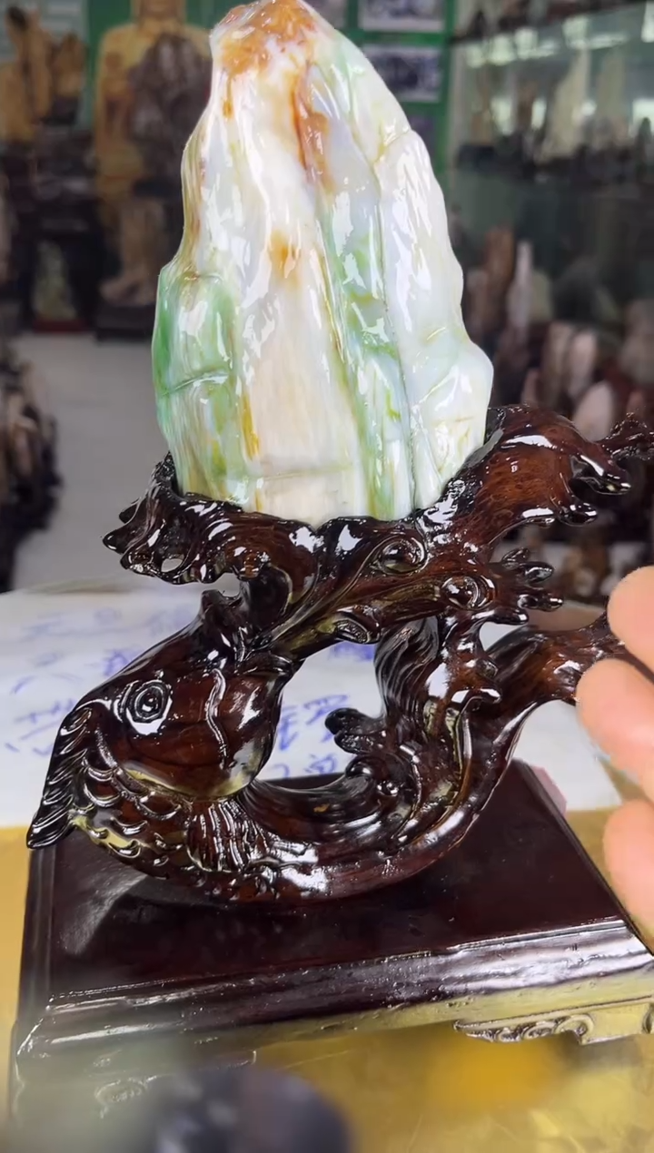 未镶嵌珠宝奇石硅化玉缅甸天然树化玉精品居家摆件