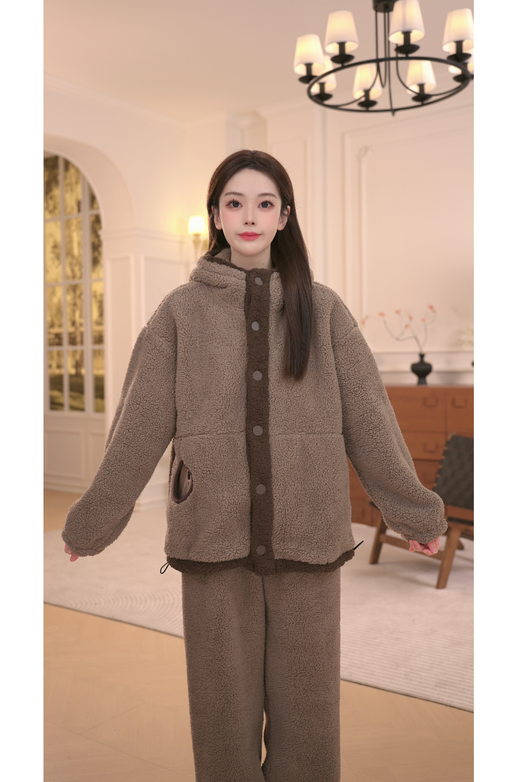 DM【巧克力喵喵】高定冬款墩墩绒加厚家居服套