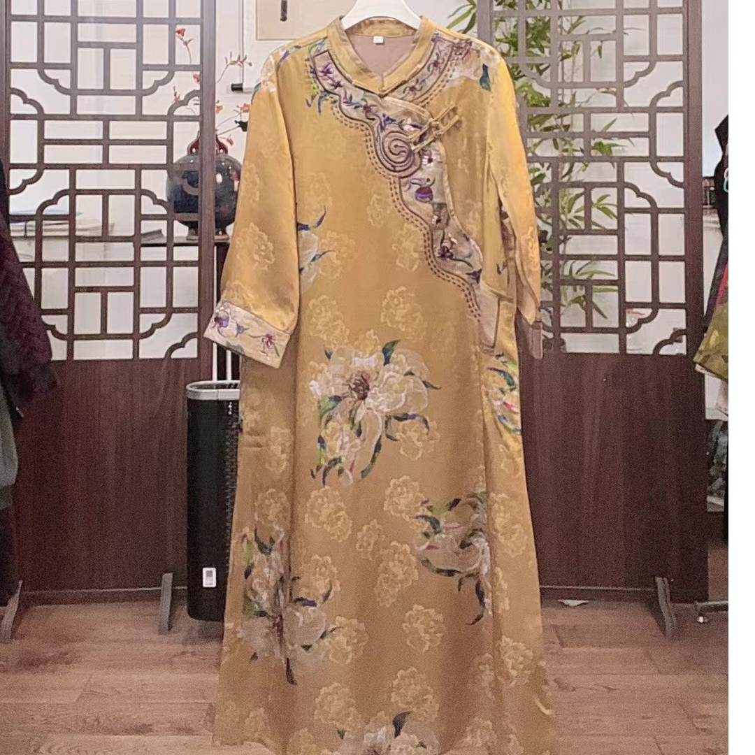 305【苏瑶】新款时尚减龄复古新中式女款连衣裙