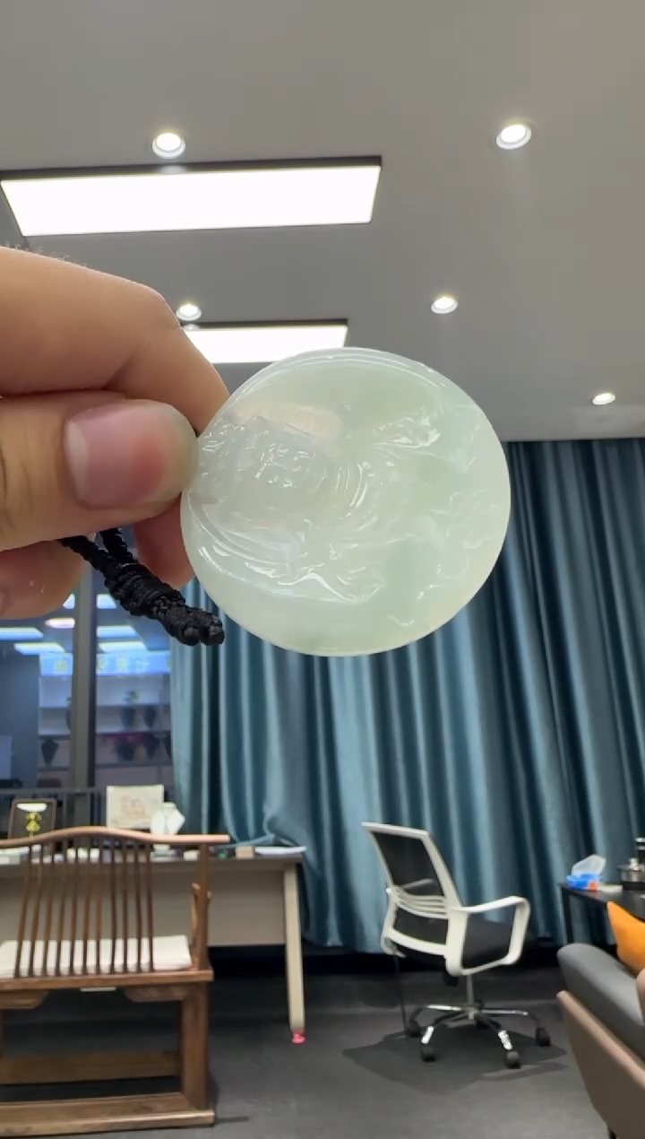 颈饰未镶嵌翡翠天然翡翠A货孤品一件 