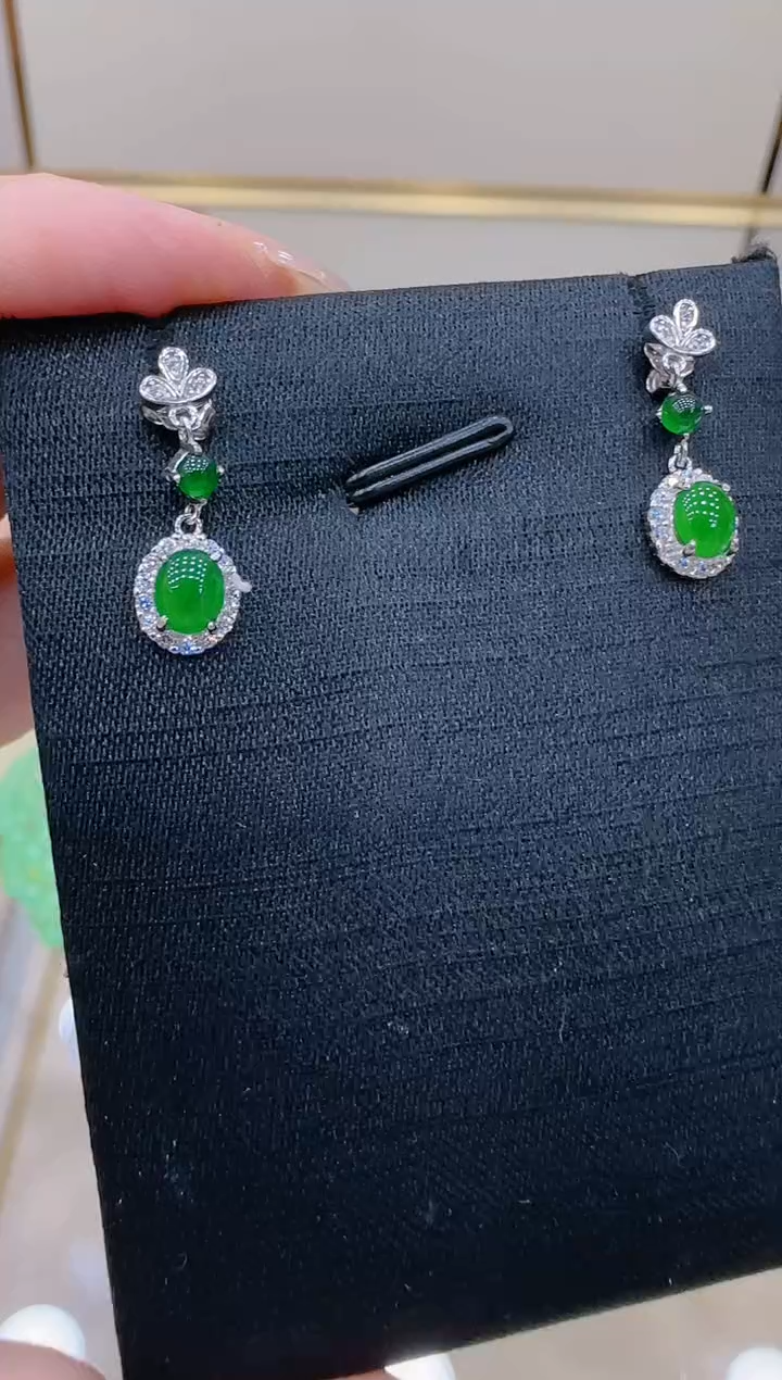 【闪购商品】翡翠耳饰银S925镶嵌团购多样性发一件