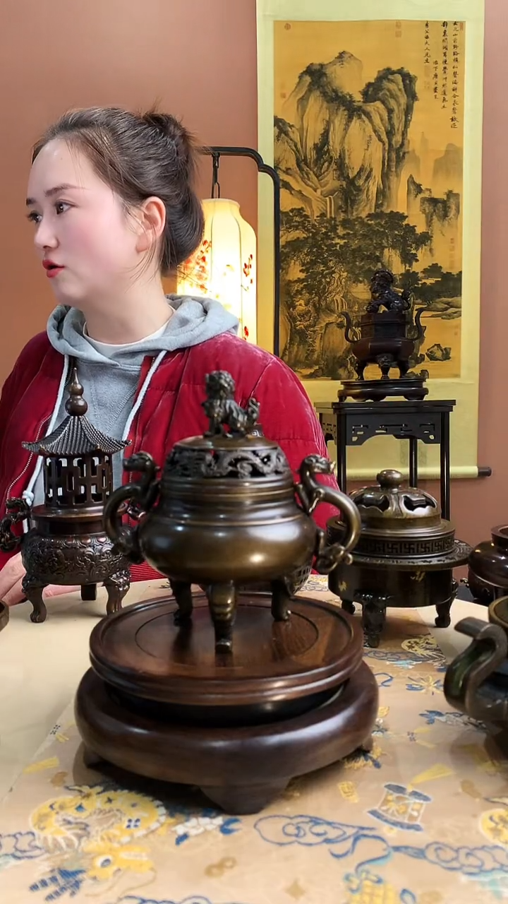 苏工黄铜仿古帝王炉熏香炉