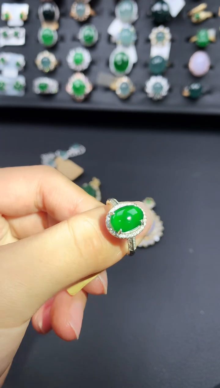【闪购商品】翡翠戒指银S925镶嵌52141