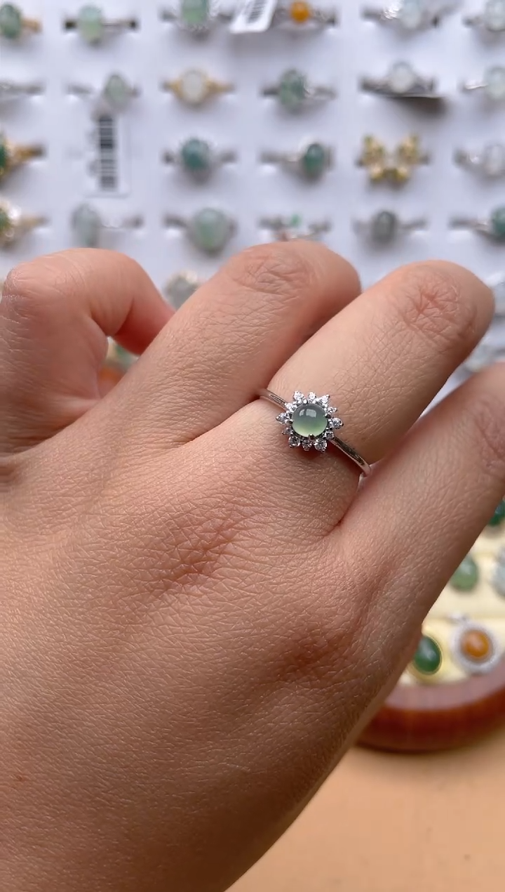 【闪购商品】翡翠戒指银S925镶嵌1111