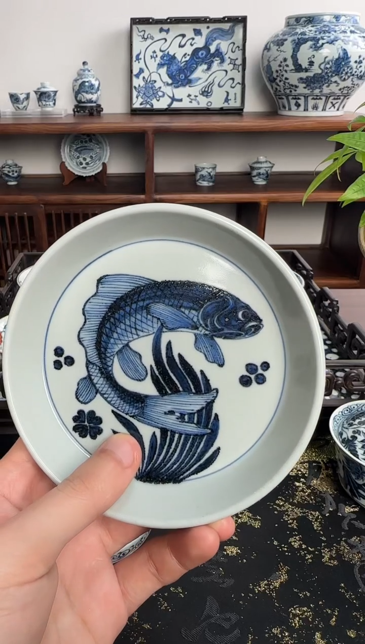 【闪购商品】摆件含真藏古鱼藻小壶承