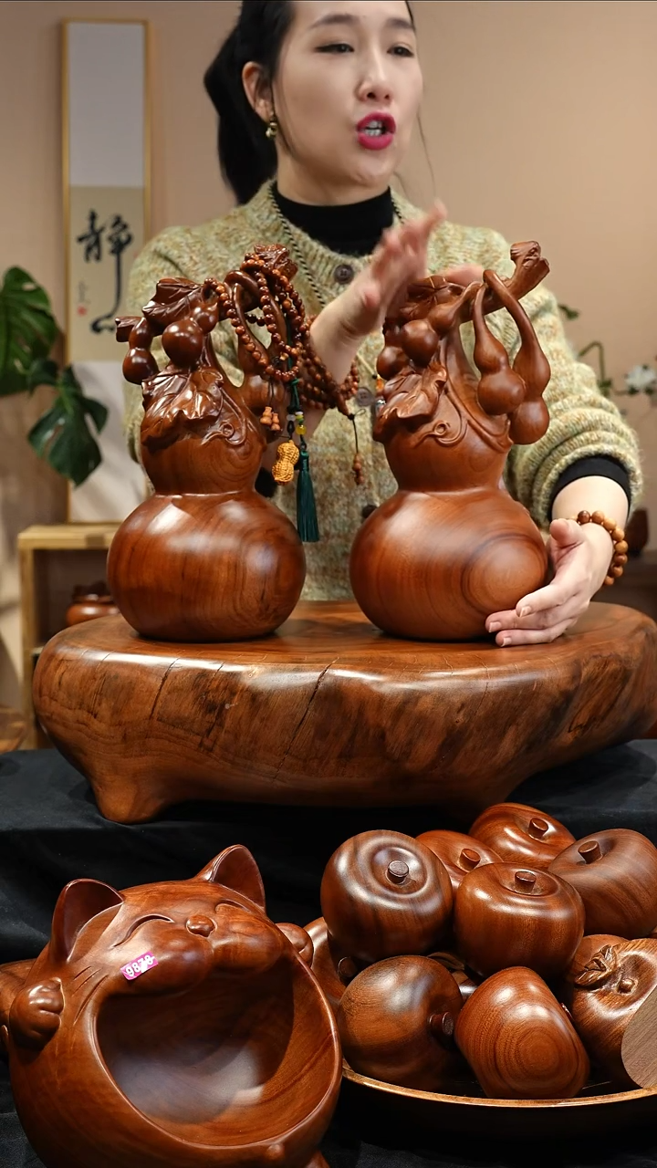 木质雅韵葫芦摆件大号（微瑕）