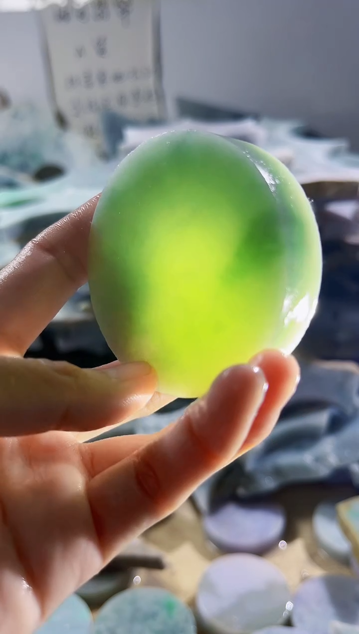 翡翠裸石缅甸翡翠A货柠23