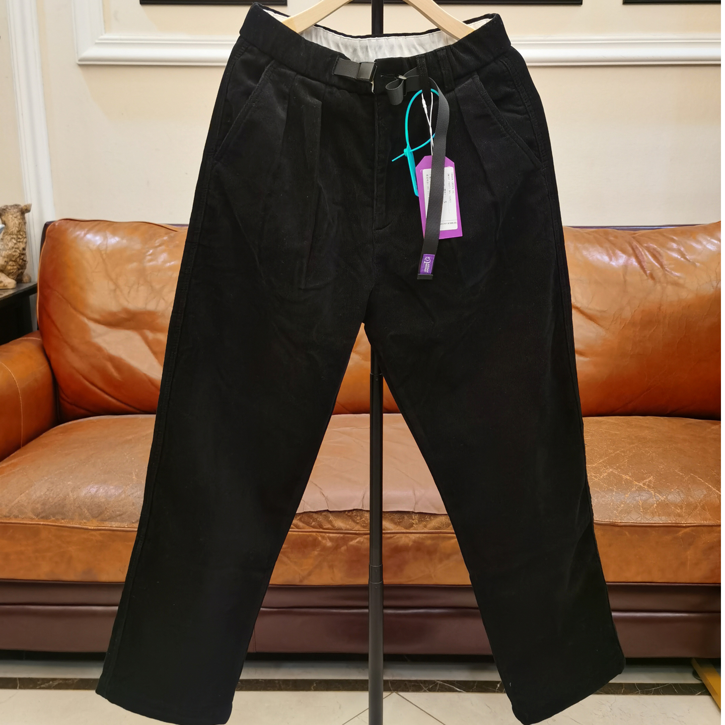 冬季日系 加绒灯芯绒 男士宽松微锥休闲裤 秋冬裤子百搭裤