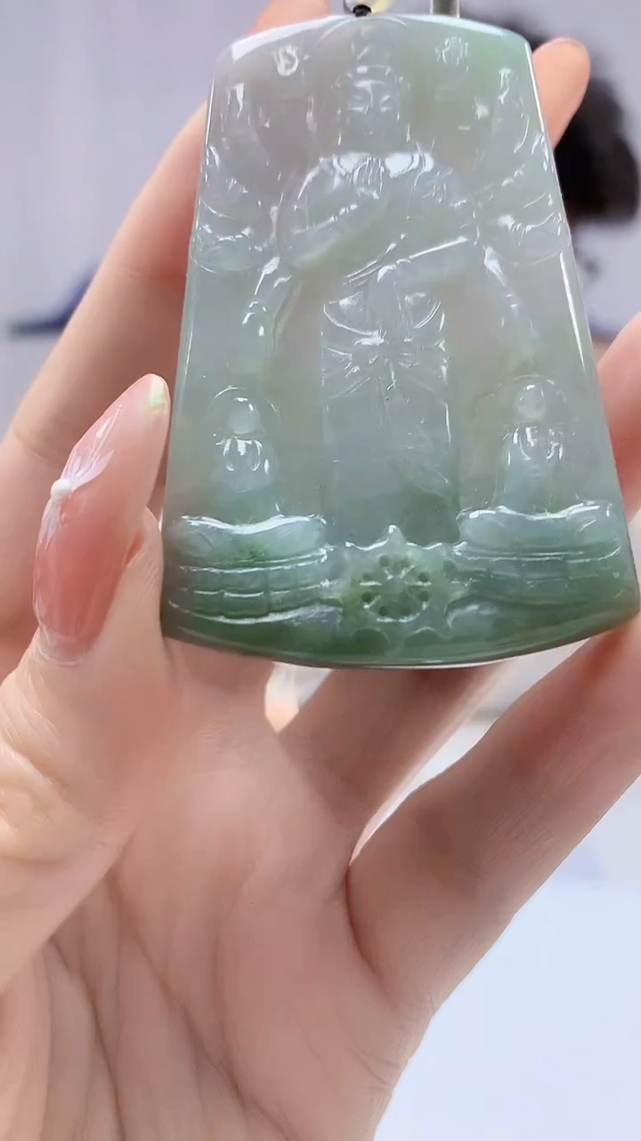 【闪购商品】定制翡翠未镶嵌4688DD-毛货挂件157