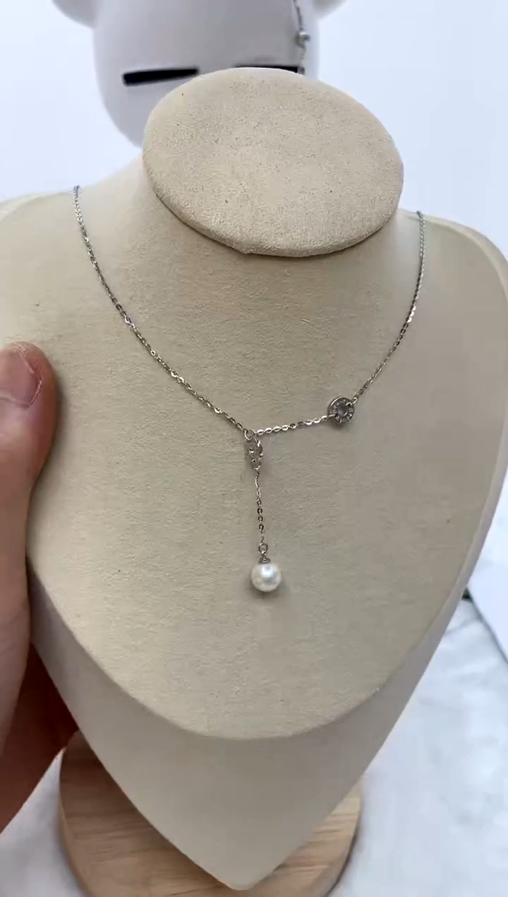 颈饰银S925镶嵌海水珍珠7-8