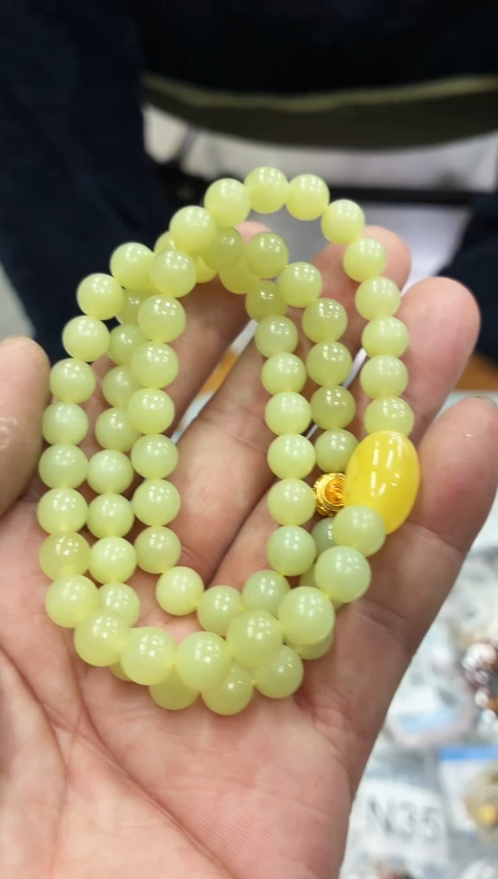 项链18K金镶嵌和田玉PJ753