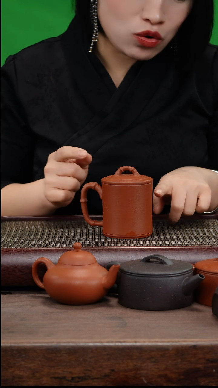 【闪购商品】紫砂茶壶零添加朱砂竹节盖杯