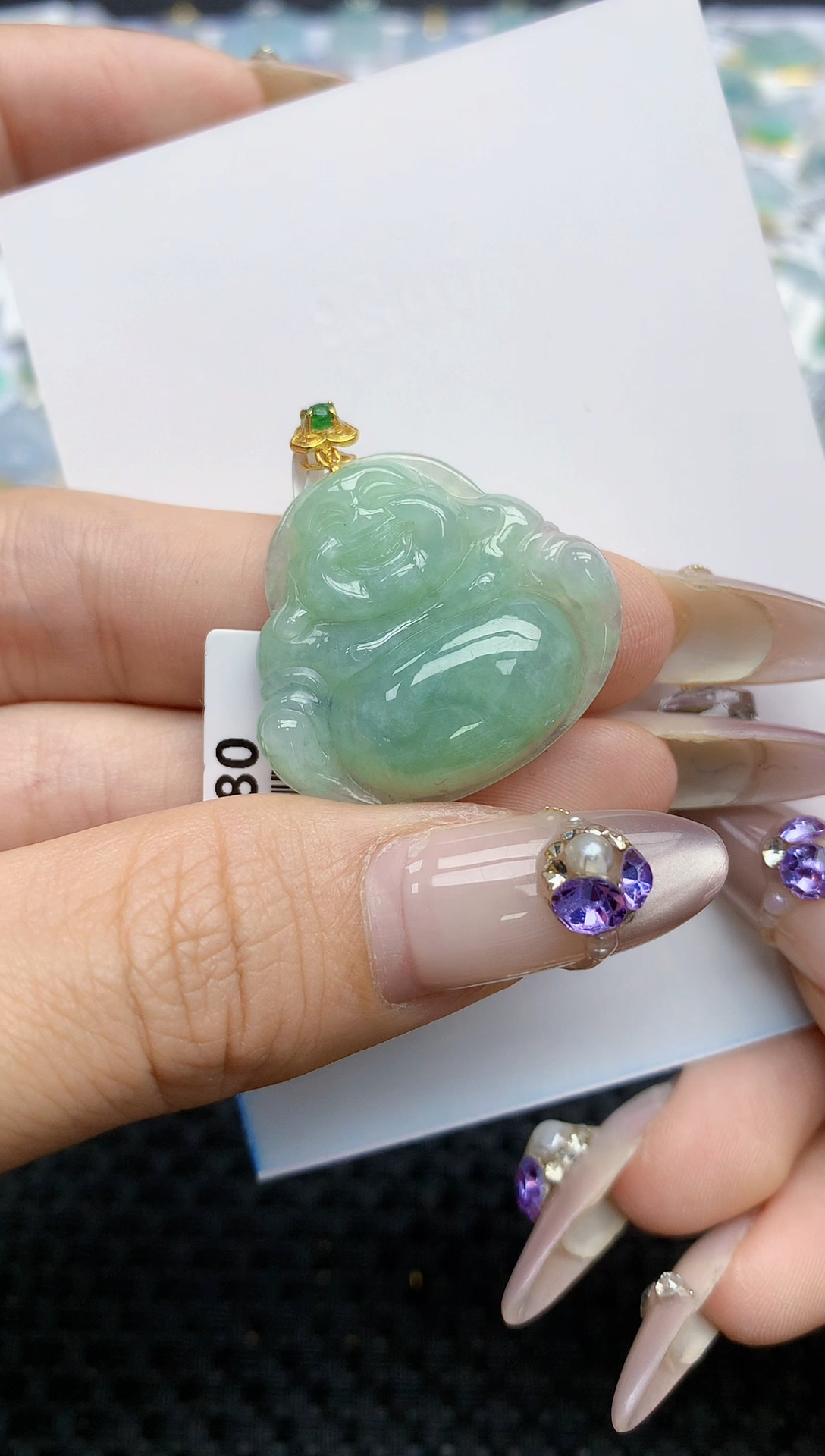 翡翠挂件银S925镶嵌63    天然翡翠A货
