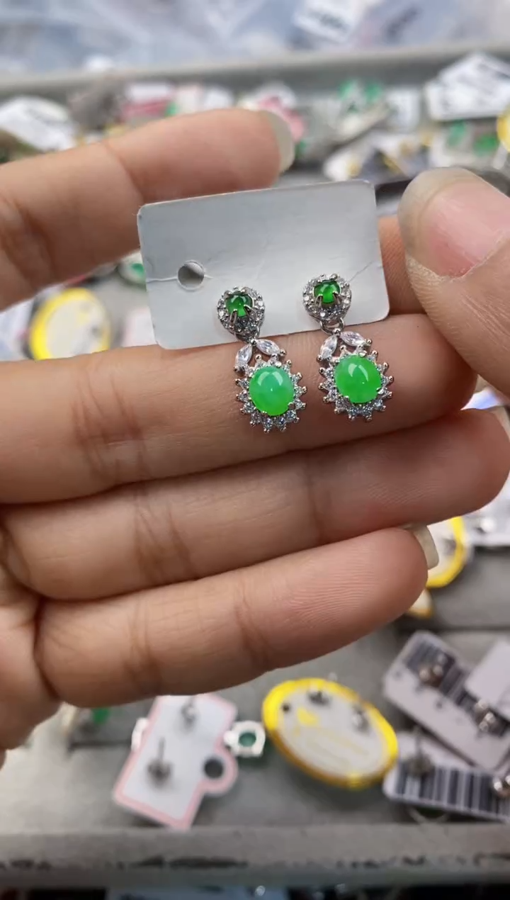 银S925镶嵌戒指翡翠333---3