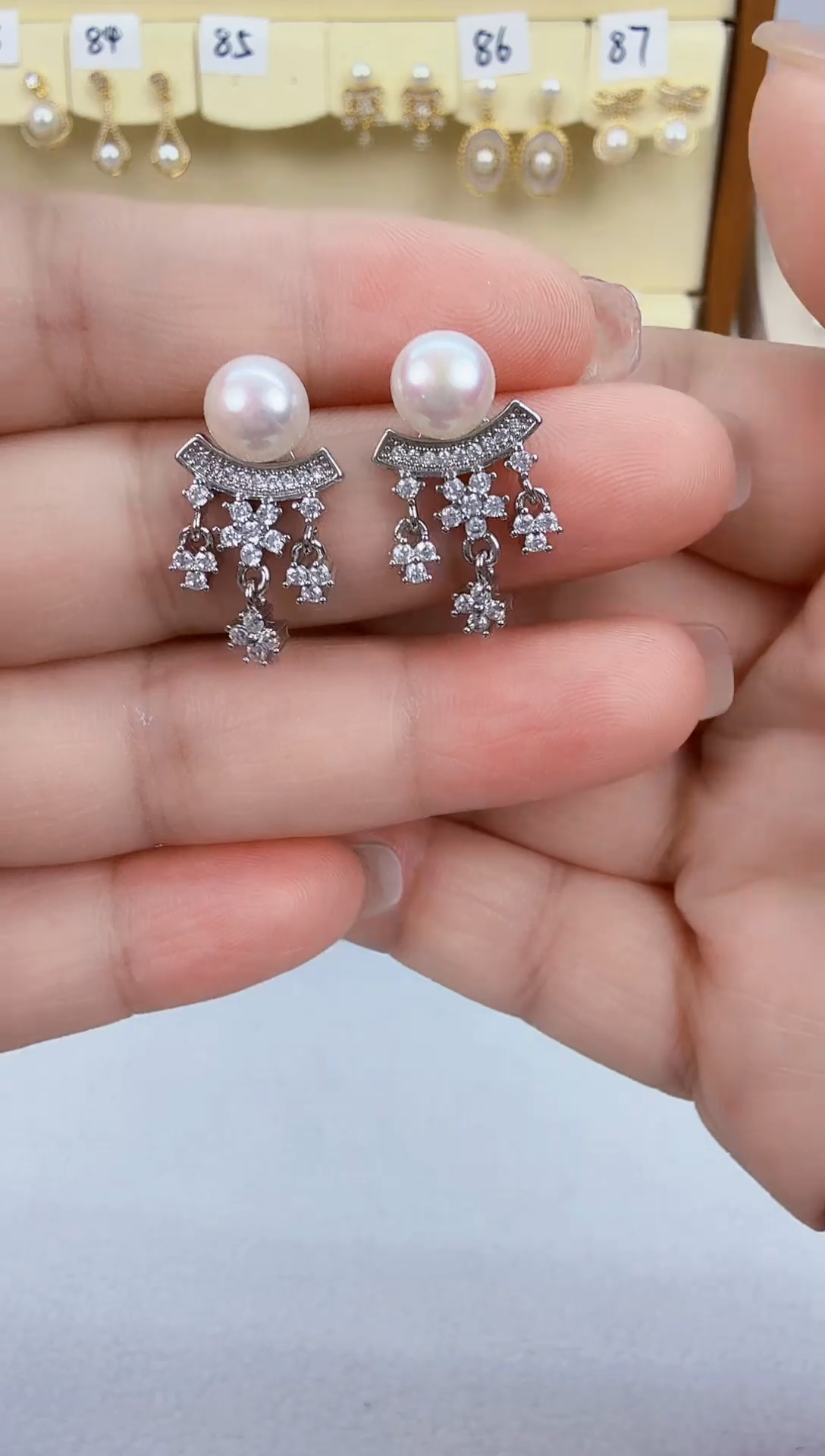 未镶嵌耳饰淡水珍珠银