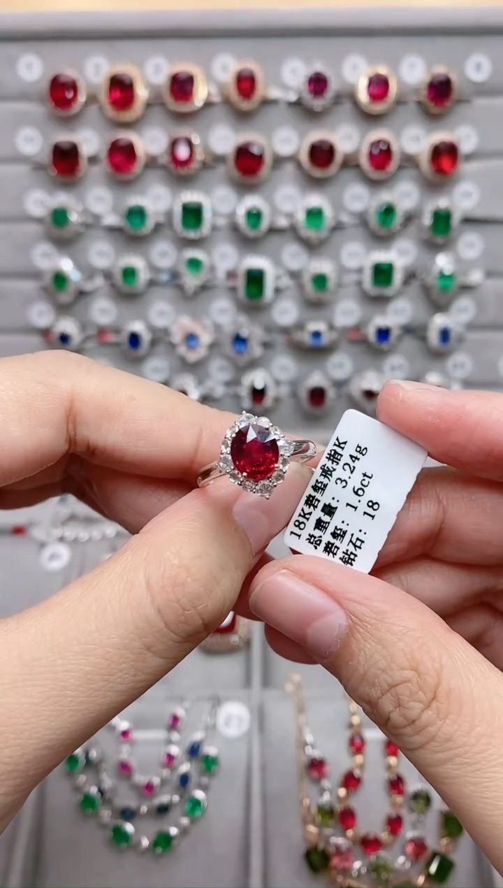 【闪购商品】碧玺18K金戒指18K金镶嵌.