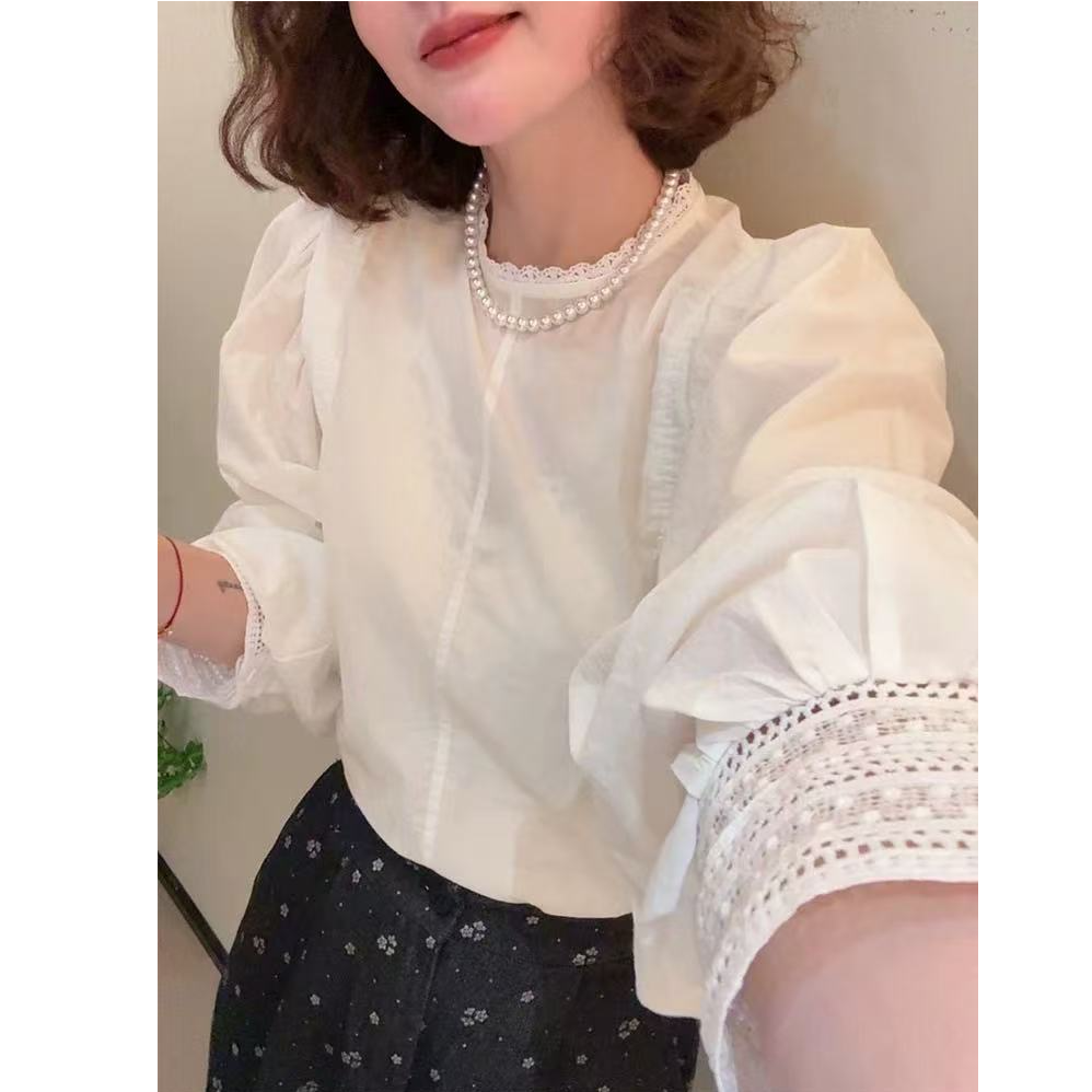 【棉】灯笼袖衬衫2025年新款女款炸街独特漂亮小衫气质女士上衣8813