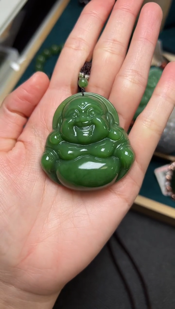 【闪购商品】和田玉（碧玉）颈饰未镶嵌碧玉50×51×16左右