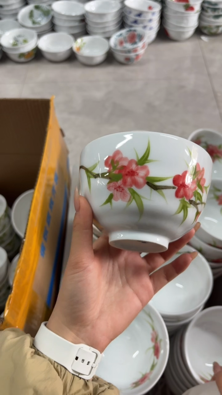 瓷片景德镇高温陶瓷食品级手绘釉中彩-墩墩碗