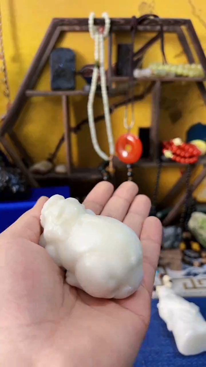 【闪购商品】蓝田玉（蛇纹石化大理石玉）挂件合金南天 貔貅