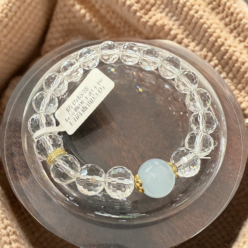 （露思款）切割面白水卡10毫米手串