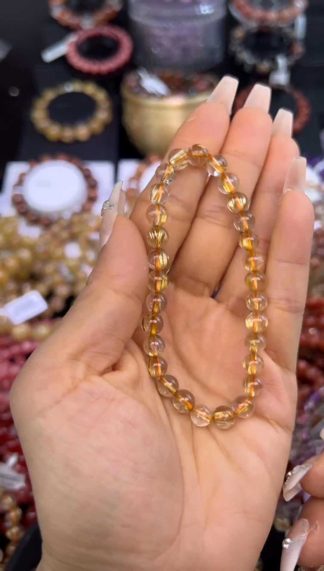 未镶嵌手串水晶金发晶6.7mm