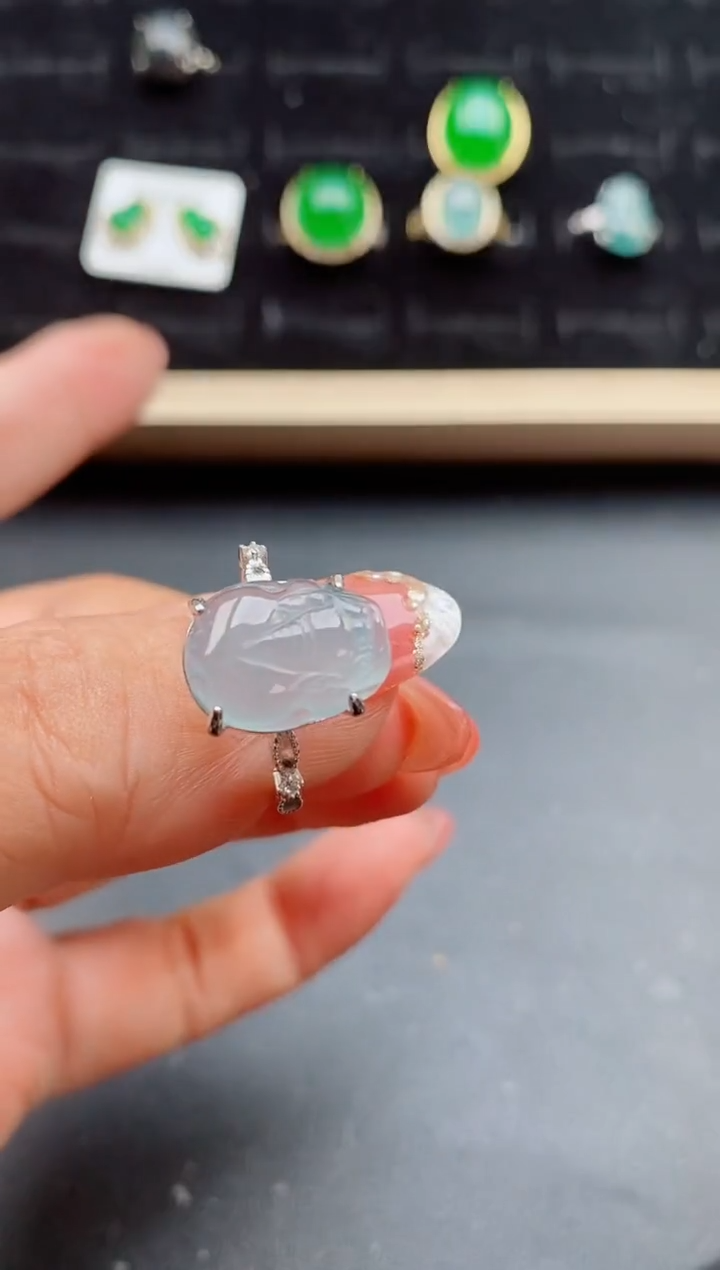 【闪购商品】翡翠戒指银S925镶嵌12121