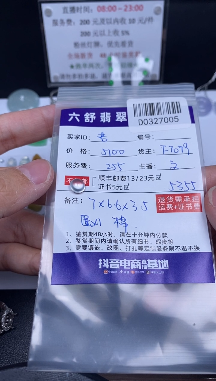 翡翠未镶嵌吊坠(不含链)D0327005
