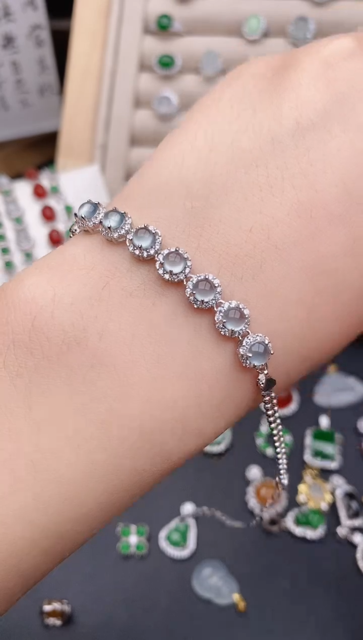 银S925镶嵌戒指翡翠0