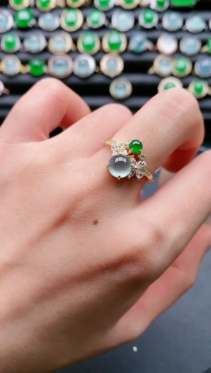 【闪购商品】翡翠戒指银S925镶嵌11111