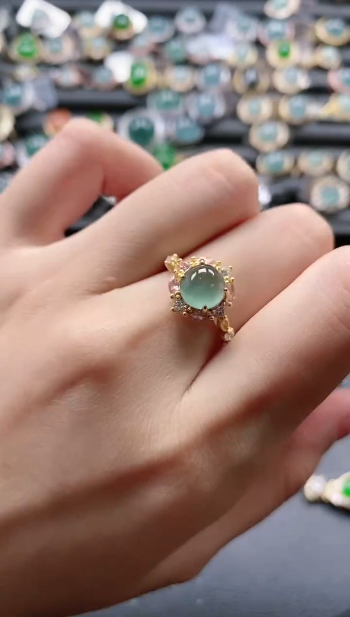 【闪购商品】翡翠戒指银S925镶嵌51151