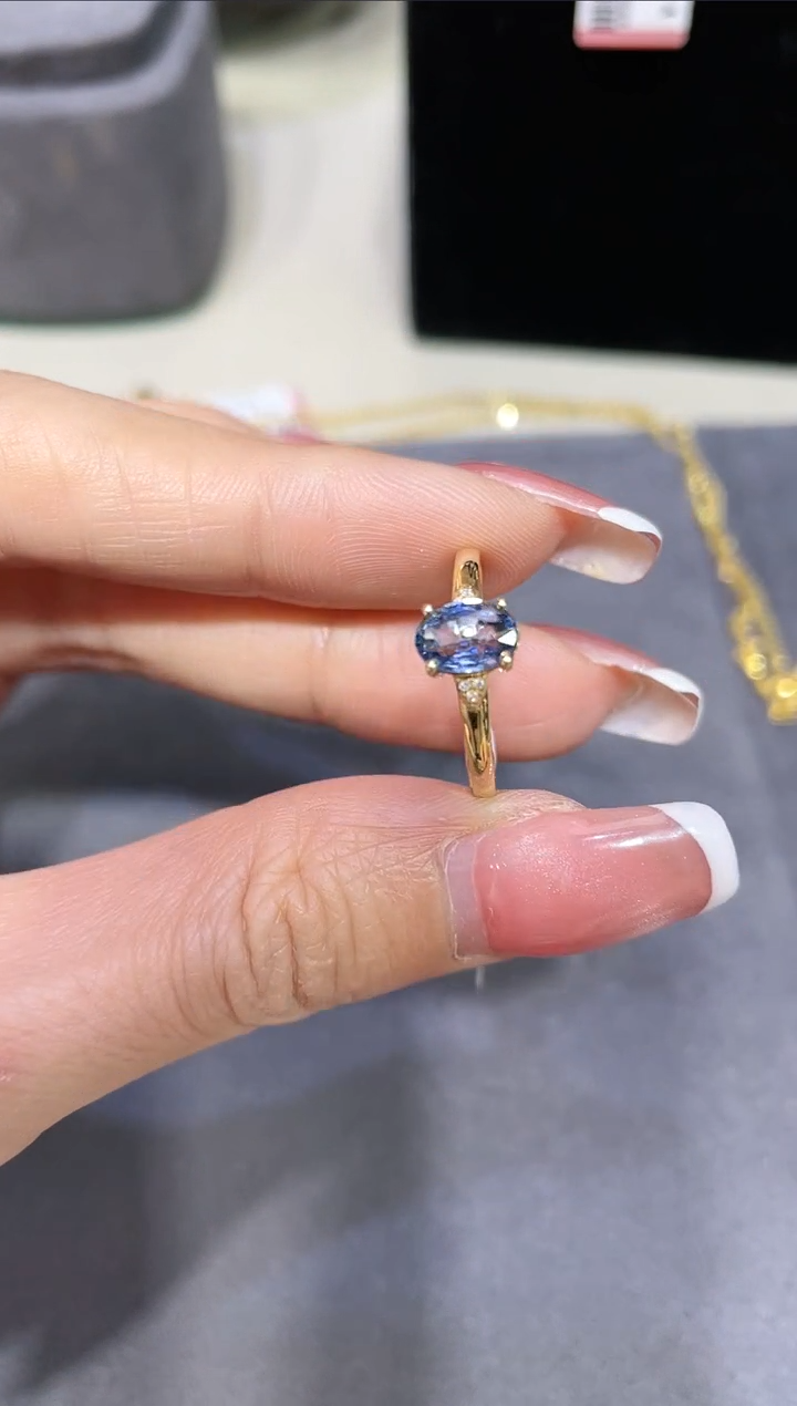 【闪购商品】蓝宝石戒指18K金镶嵌·